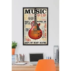 Music Inspires Me Framed Poster Trends International -Everyday Fan & Home GUEST 06564dba ee10 4bf1 8a20 33a7bfa1a23a