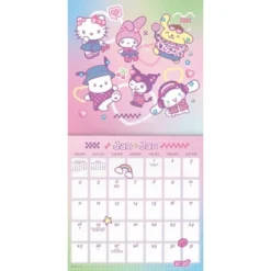 Trends International 2026 Sanrio Hello Kitty And Friends Bilingual French 12"x12" Wall Calendar