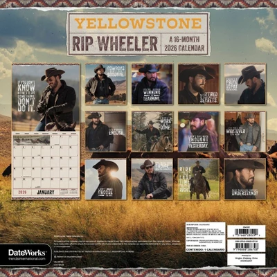 Trends International 2026 Yellowstone Bilingual French Rip Wheeler 12"x12" Wall Calendar 5 Trends International 2026 Yellowstone Bilingual French Rip Wheeler 12"x12" Wall Calendar - Image 3