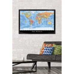 Map - World 17 Framed Poster Trends International
