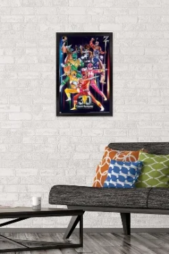 Trends International Power Rangers - 30th Group Framed Wall Poster Prints