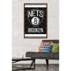 Trends International NBA Brooklyn Nets - Logo 15 Framed Wall Poster Prints