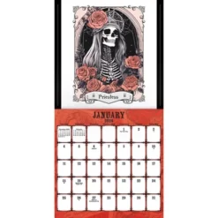 Trends International 2026 Tarot Skulls And Roses 12"x12" Wall Calendar