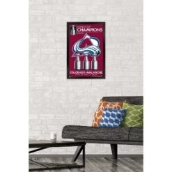 Trends International NHL Colorado Avalanche - 2022 Stanley Cup Team Logo Framed Wall Poster Prints