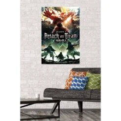 22.375" X 34" Attack On Titan - Season 2 Teaser One Sheet Unframed Wall Poster Print - Trends International: Vertical Lithograph Art