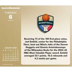 Trends International 2026 Sports Illustrated Sports Dayata Time 6.12"x5.37" Box Calendar -Everyday Fan & Home GUEST 86f5856f 3092 47ca adb4 e080968fe205