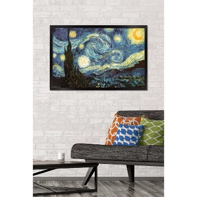 Starry Night Framed Poster Trends International 3 Starry Night Framed Poster Trends International
