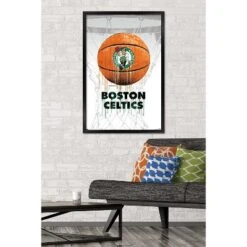 Trends International NBA Boston Celtics - Drip Ball 20 Framed Wall Poster Prints