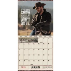 Trends International 2026 Yellowstone Bilingual French Rip Wheeler 12"x12" Wall Calendar