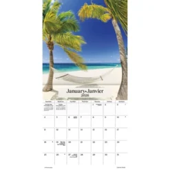 Trends International 2026 Beaches Bilingual French 12"x12" Wall Calendar
